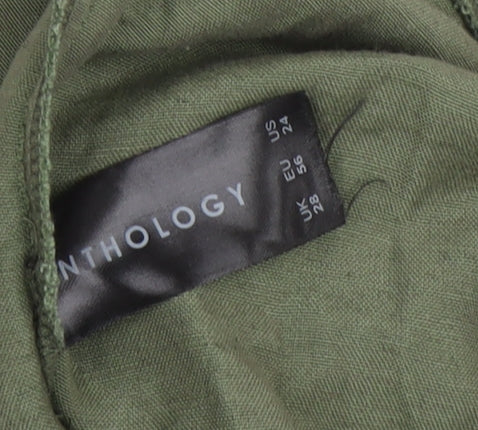 Anthology Women's Green Elastic Waist A-Line Skirt Size 26