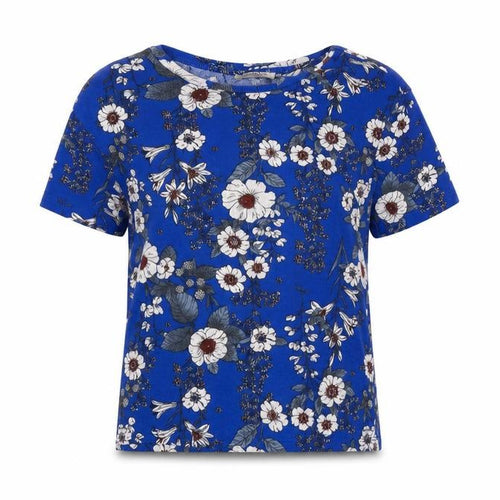 Zara Women’s Blue Floral T-Shirt Size 10