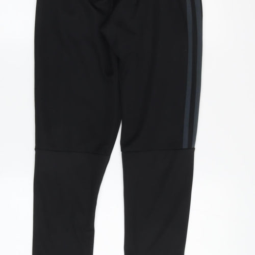 Adidas Boys Black Track Pants 10Yrs - Elastic Waist Comfort