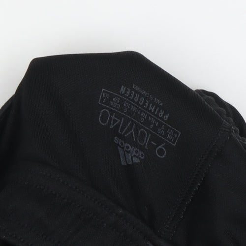 Adidas Boys Black Track Pants 10Yrs - Elastic Waist Comfort