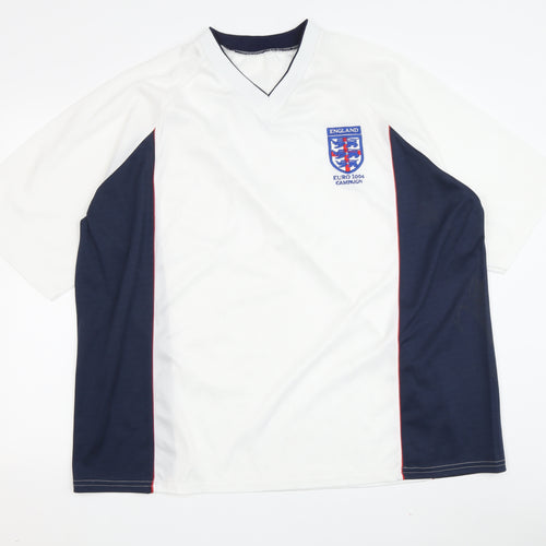 Men's England White 2XL Football Jersey T-Shirt