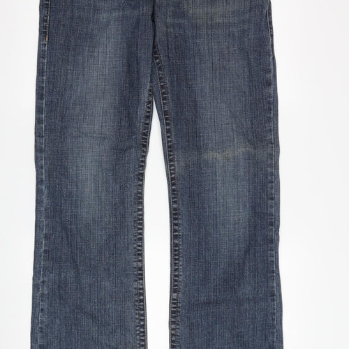 River Island Men’s Blue Straight Jeans L, Distressed Denim