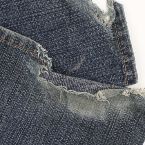 River Island Men’s Blue Straight Jeans L, Distressed Denim