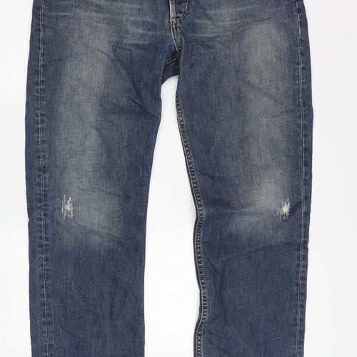 Lee Men's Blue Straight Denim Jeans, Size 36-32