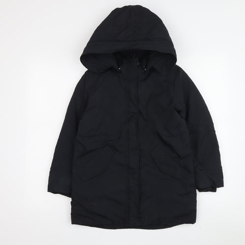 H&M Boys Black Hooded Puffer Jacket 8-9 Years Winter