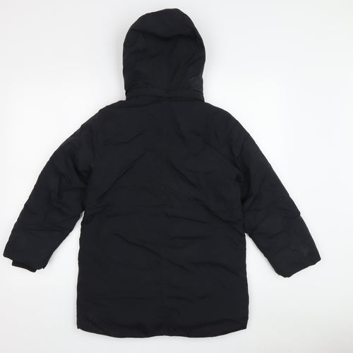 H&M Boys Black Hooded Puffer Jacket 8-9 Years Winter