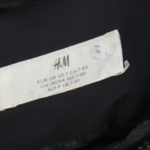 H&M Boys Black Hooded Puffer Jacket 8-9 Years Winter