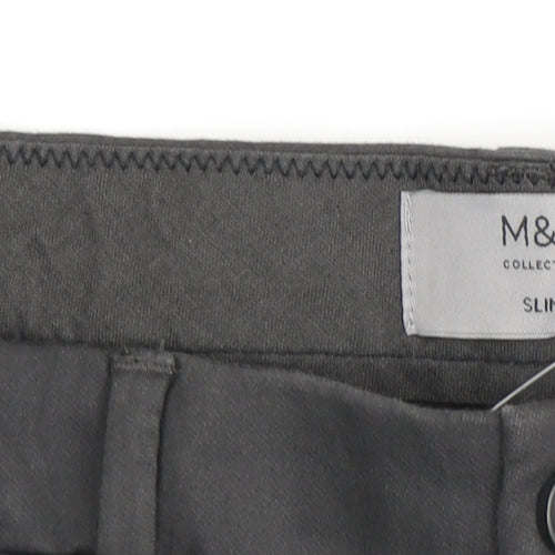 Marks and Spencer Men's Black Slim Fit Chino Trousers