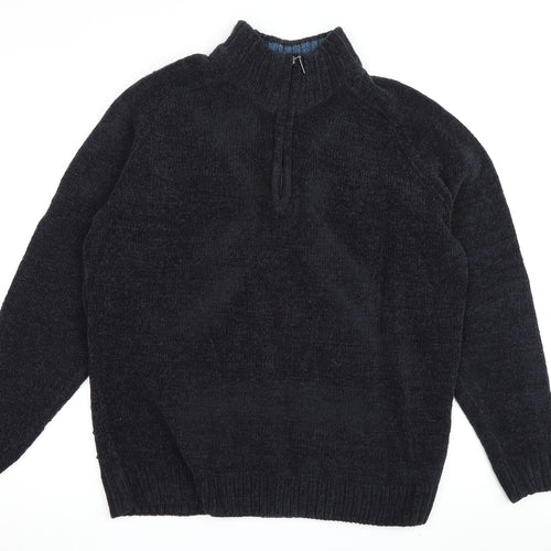 EWM Men's Black Cotton Pullover Jumper M