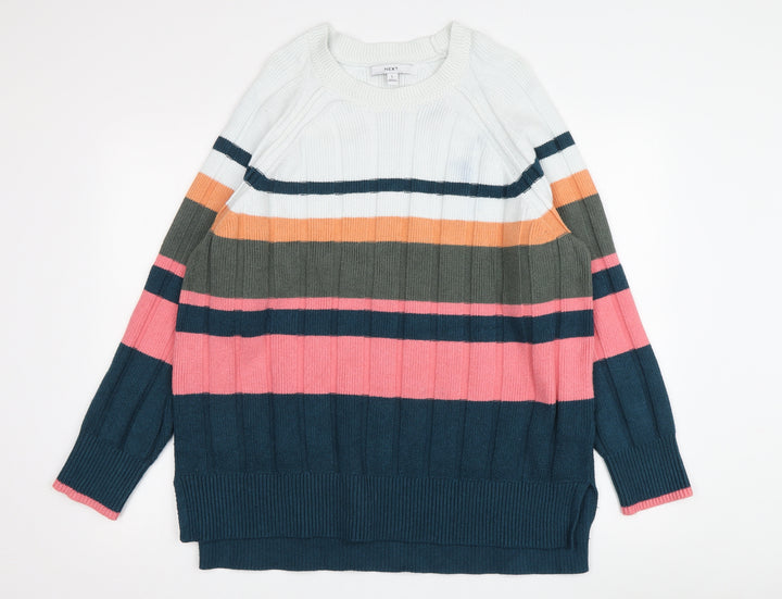 Next Women's Multicoloured Striped Pullover Jumper L