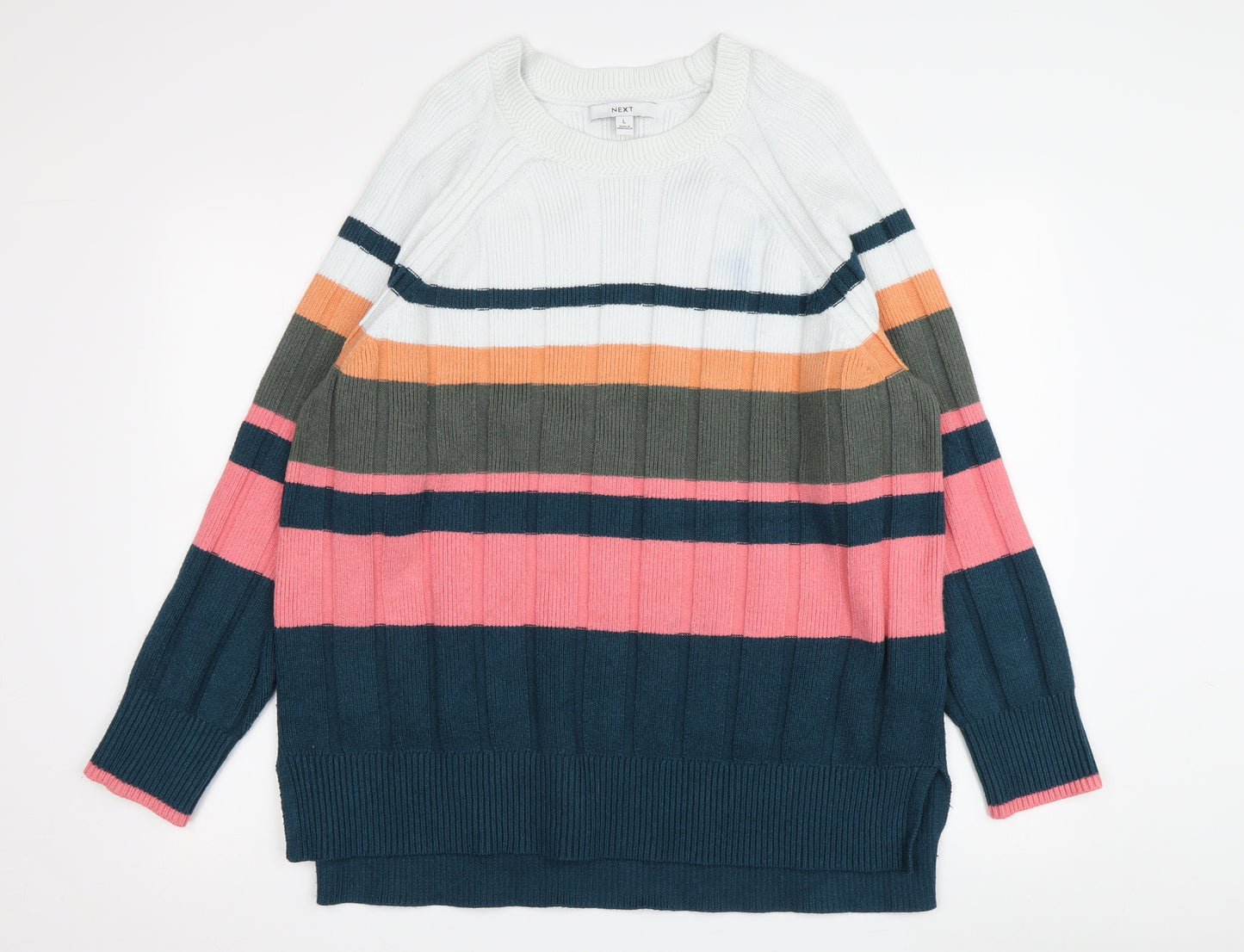 Next Women's Multicoloured Striped Pullover Jumper L