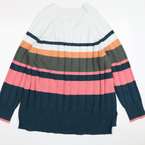 Next Women's Multicoloured Striped Pullover Jumper L
