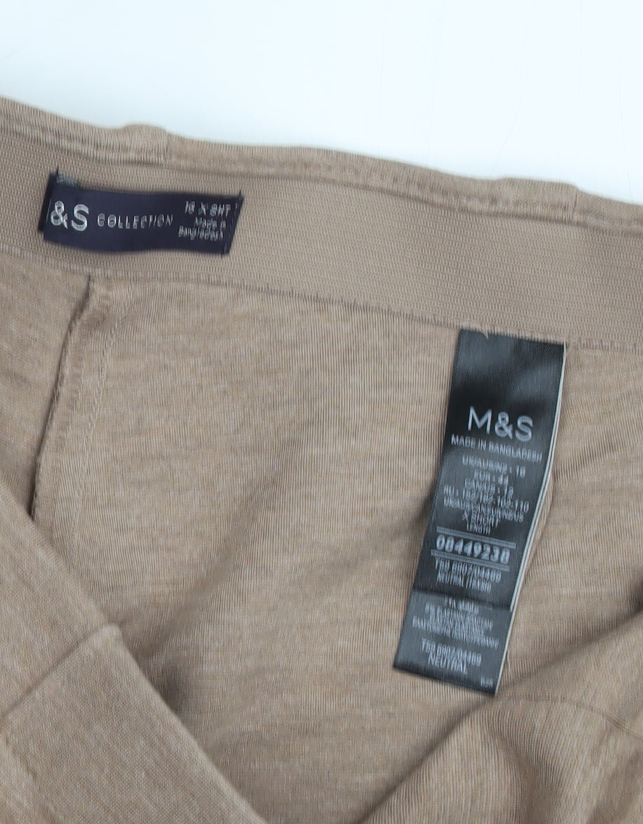 Marks and Spencer Beige Women's Leggings, Size 16, Casual