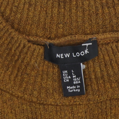 New Look Women's Brown Crew Neck Jumper L