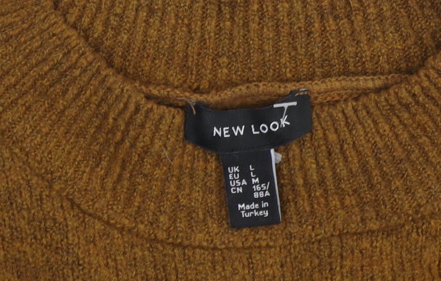 New Look Women's Brown Crew Neck Jumper L