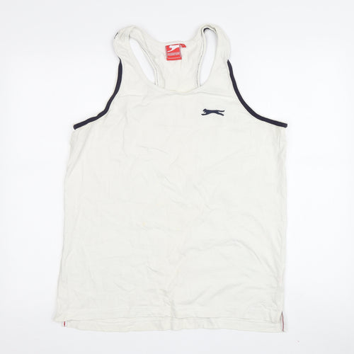 Slazenger Men's White Sleeveless T-Shirt M Regular