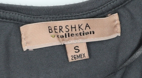 Bershka Women's Black Bodycon Dress S Short Sleeve