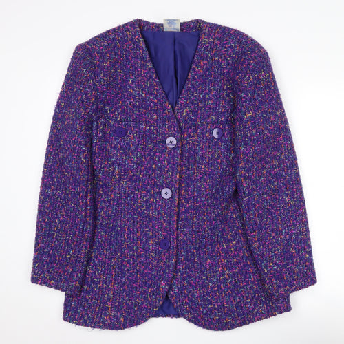 Alexon Women’s Purple Bouclé Suit Jacket Size 14 - Vintage Elegance