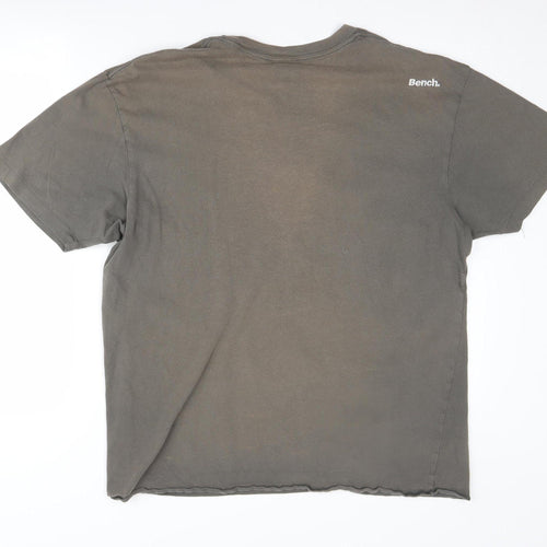 Bench Men's Grey XL Graphic Print T-Shirt, Logo Accent