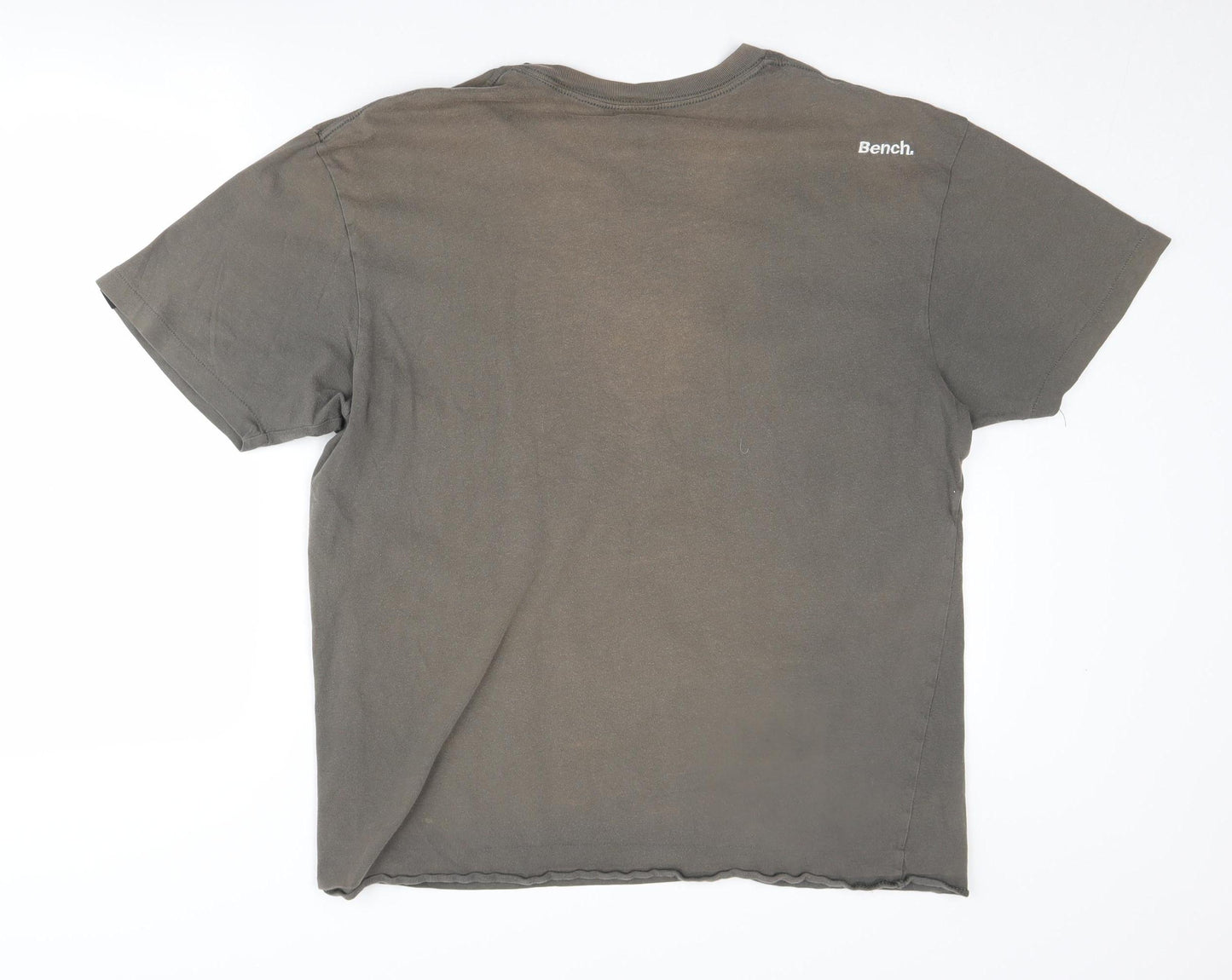 Bench Men's Grey XL Graphic Print T-Shirt, Logo Accent