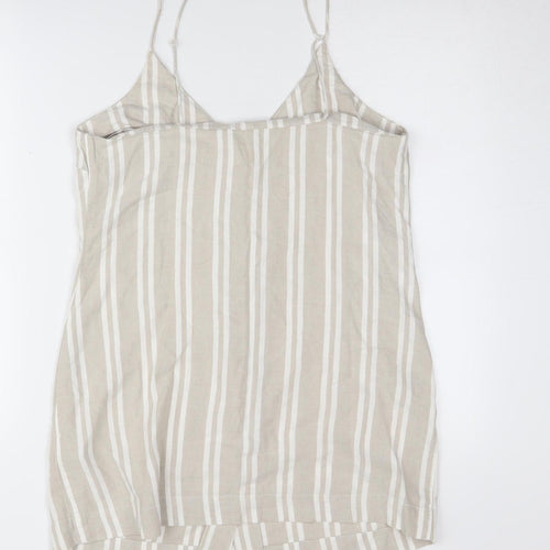Topshop Beige Striped Camisole - UK Size 12 Petite