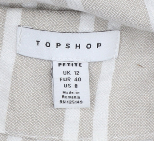 Topshop Beige Striped Camisole - UK Size 12 Petite