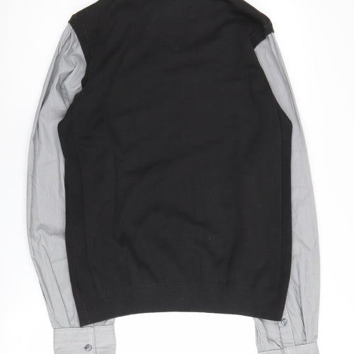 Next Men's Black Vest Jumper M with Collared Shirt Style