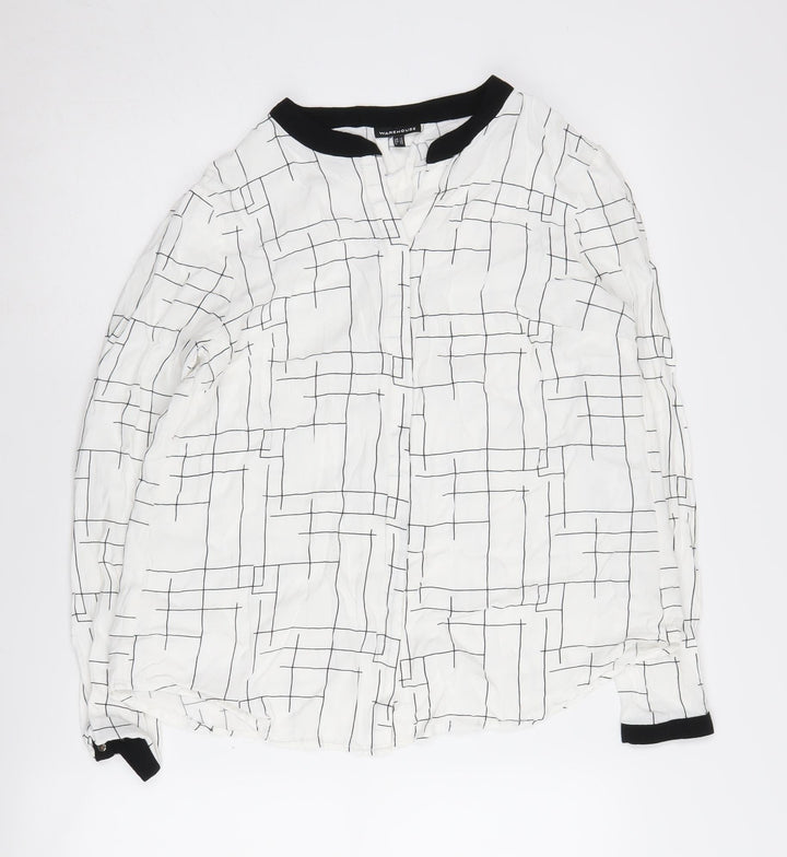 Warehouse Women’s Geometric Long Sleeve Top, Size 12