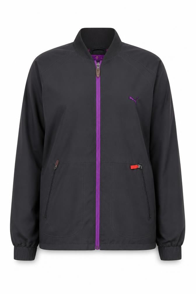Puma Women's Purple Bomber Jacket, Size S - Casual Sporty Style