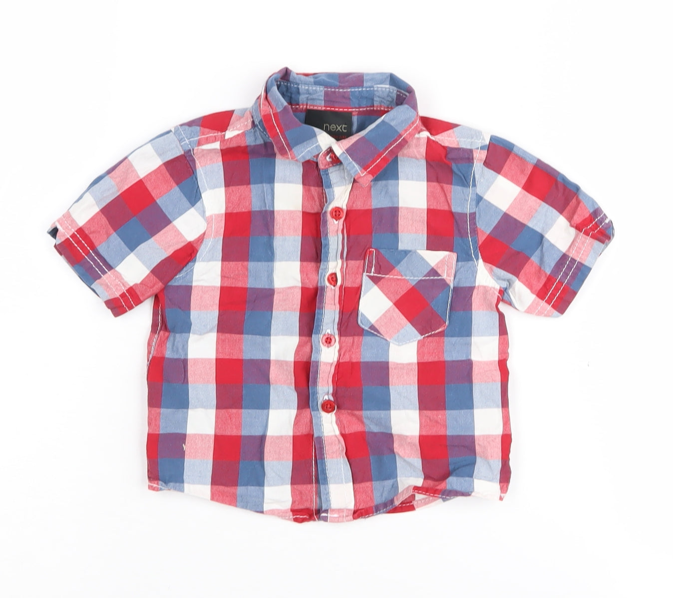 Next Unisex Multicoloured Check Button-Up Shirt - 3-6 Months