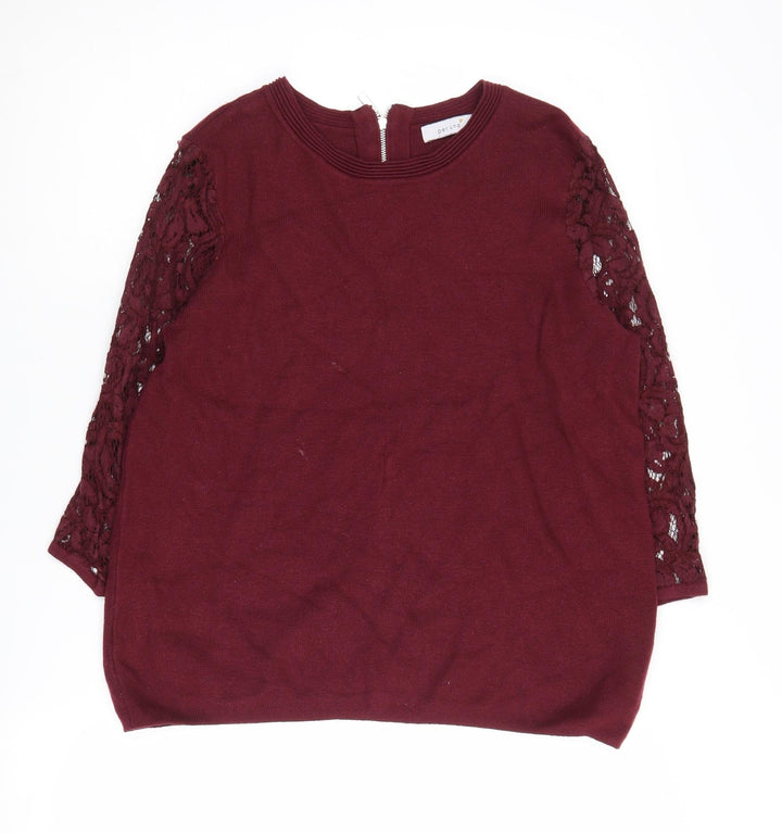 Marks and Spencer Women's Red Crew Neck Pullover Jumper