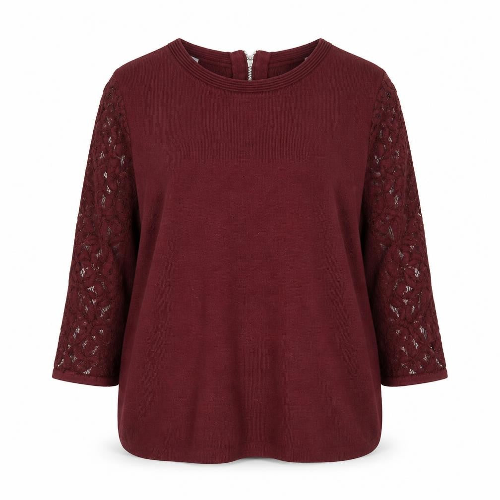 Front view of Marks & Spencer Women's Red Crew Neck jumper