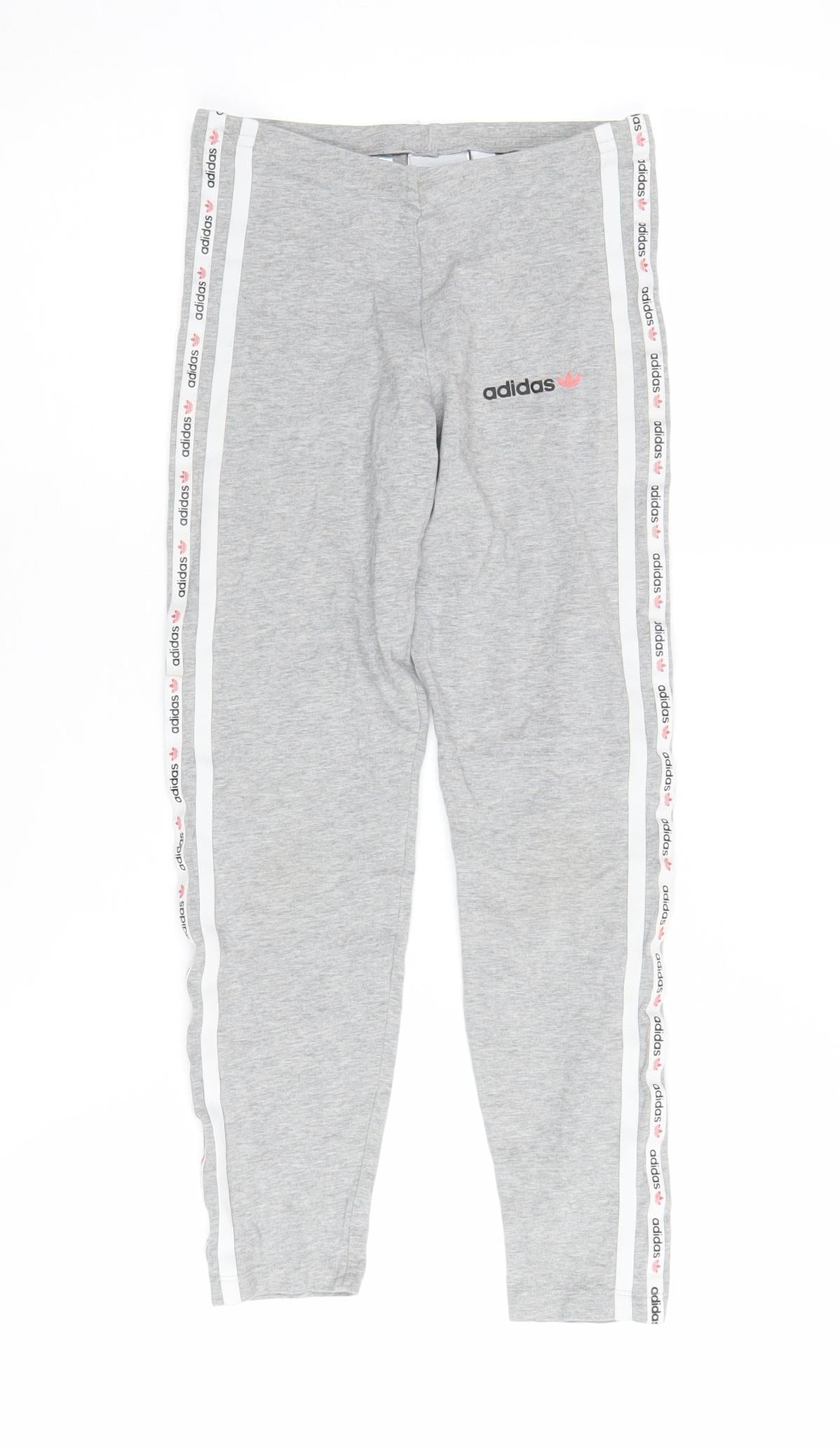 Adidas Girls Grey Track Pants 9-10 Years