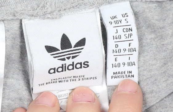 Adidas Girls Grey Track Pants 9-10 Years