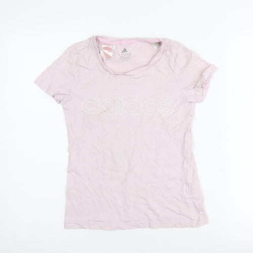 Adidas Girls Pink T-Shirt 11-12 Years Basic Logo Tee