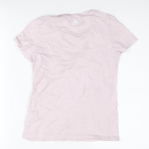 Adidas Girls Pink T-Shirt 11-12 Years Basic Logo Tee