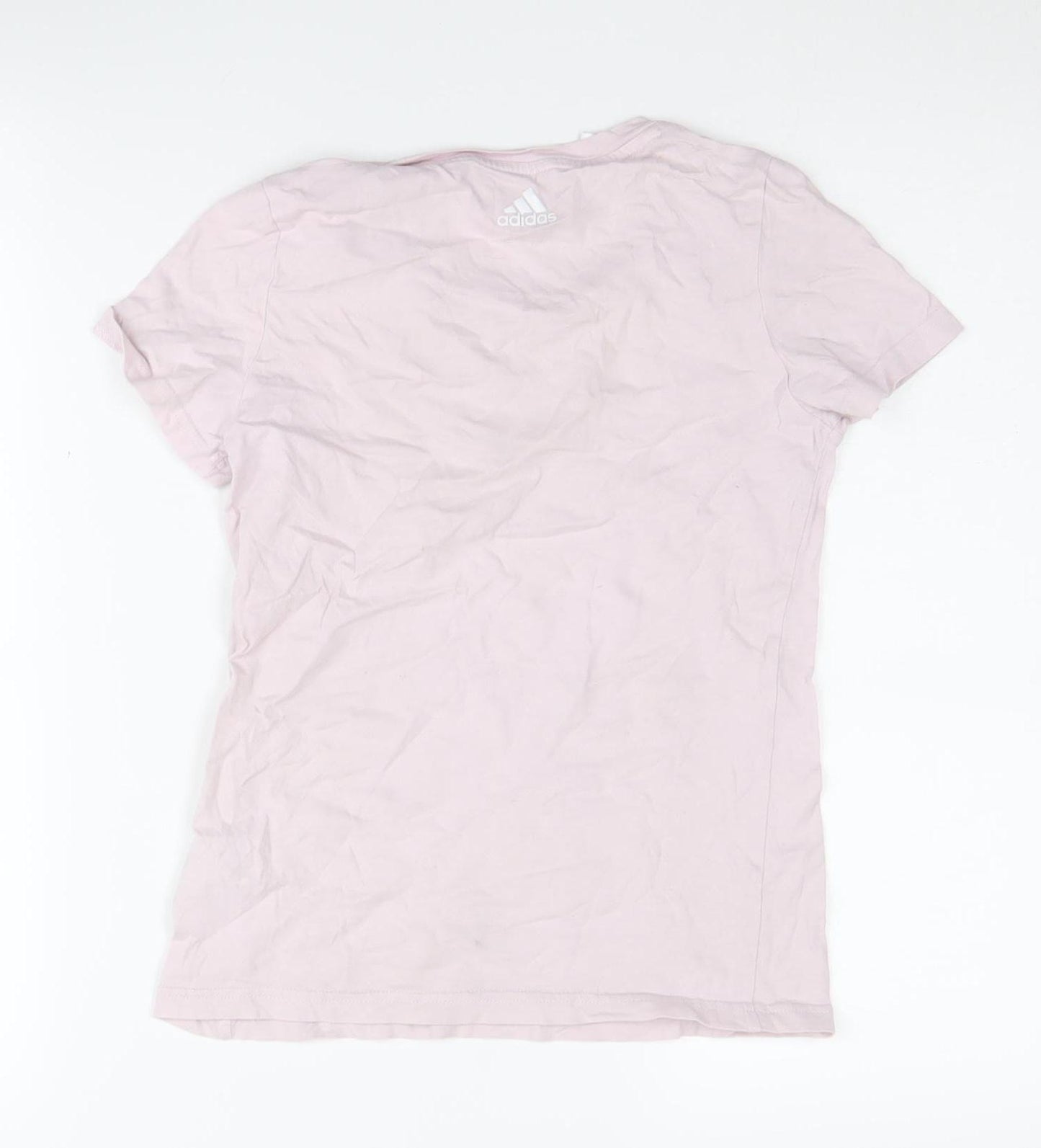 Adidas Girls Pink T-Shirt 11-12 Years Basic Logo Tee
