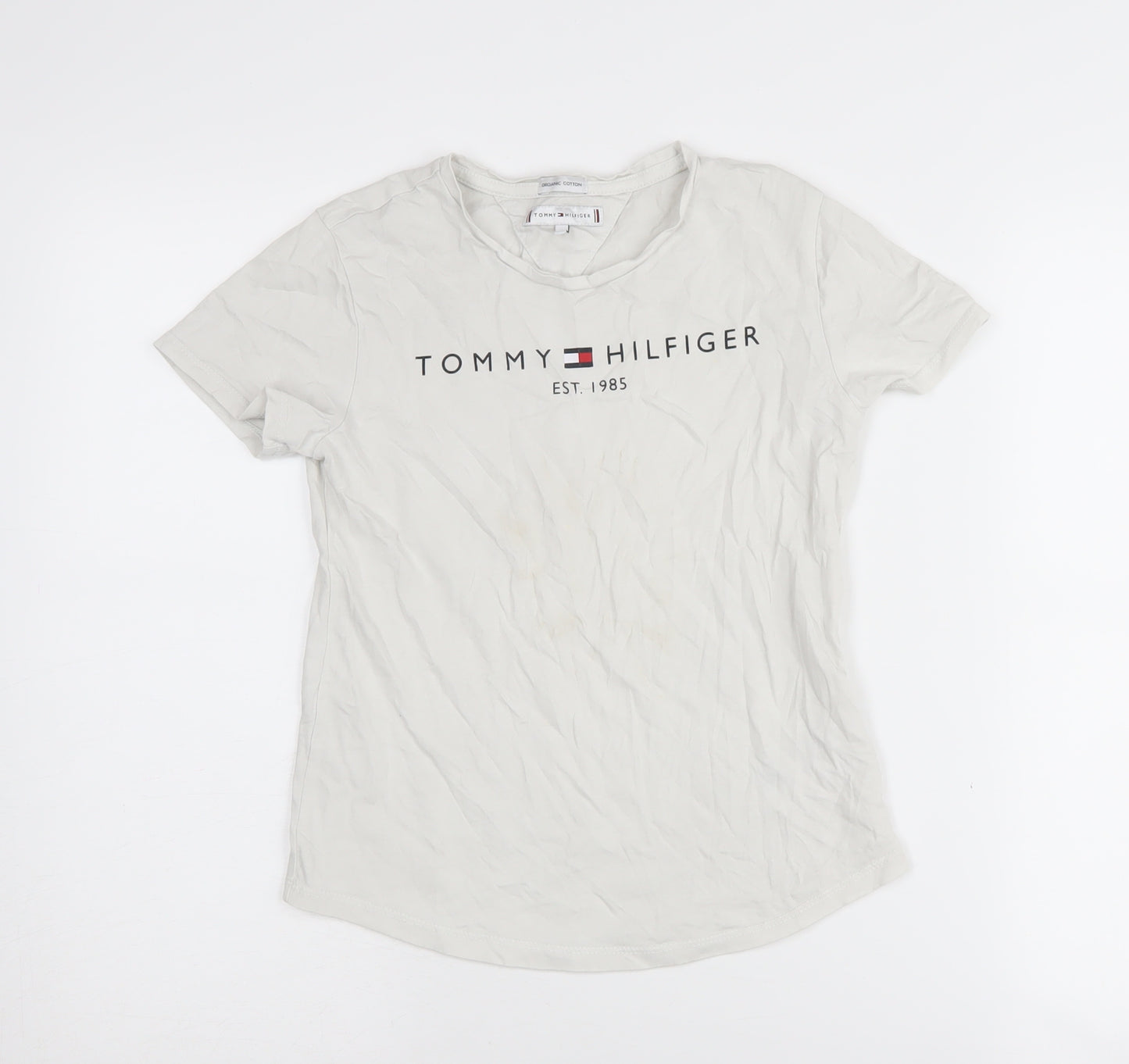 Tommy Hilfiger Girls White T-Shirt Size 12 Years Cotton Logo