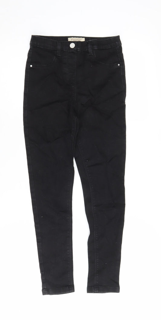 Next Girls Skinny Black Jeans 11 Years, Stretch Denim