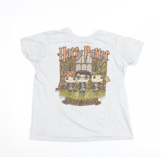 Front view of Pop boys’ grey harry potter t-shirt 11-12 years graphic print