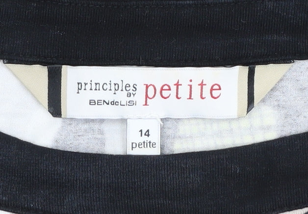 Principles Beige Geometric Women's Petite Tank Top Size 14