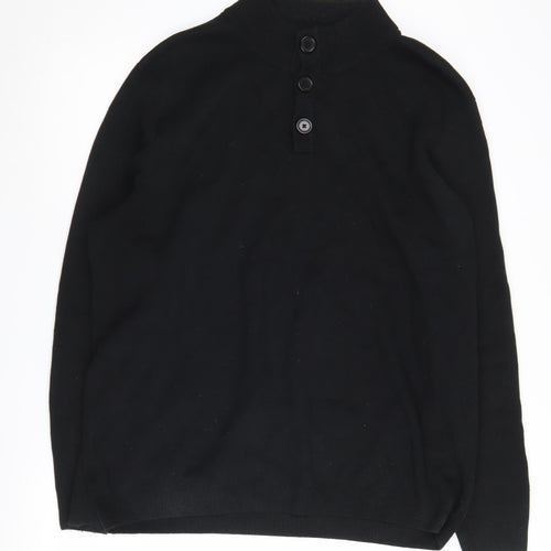Kensington Eastside Men's 2XL Black Henley Jumper