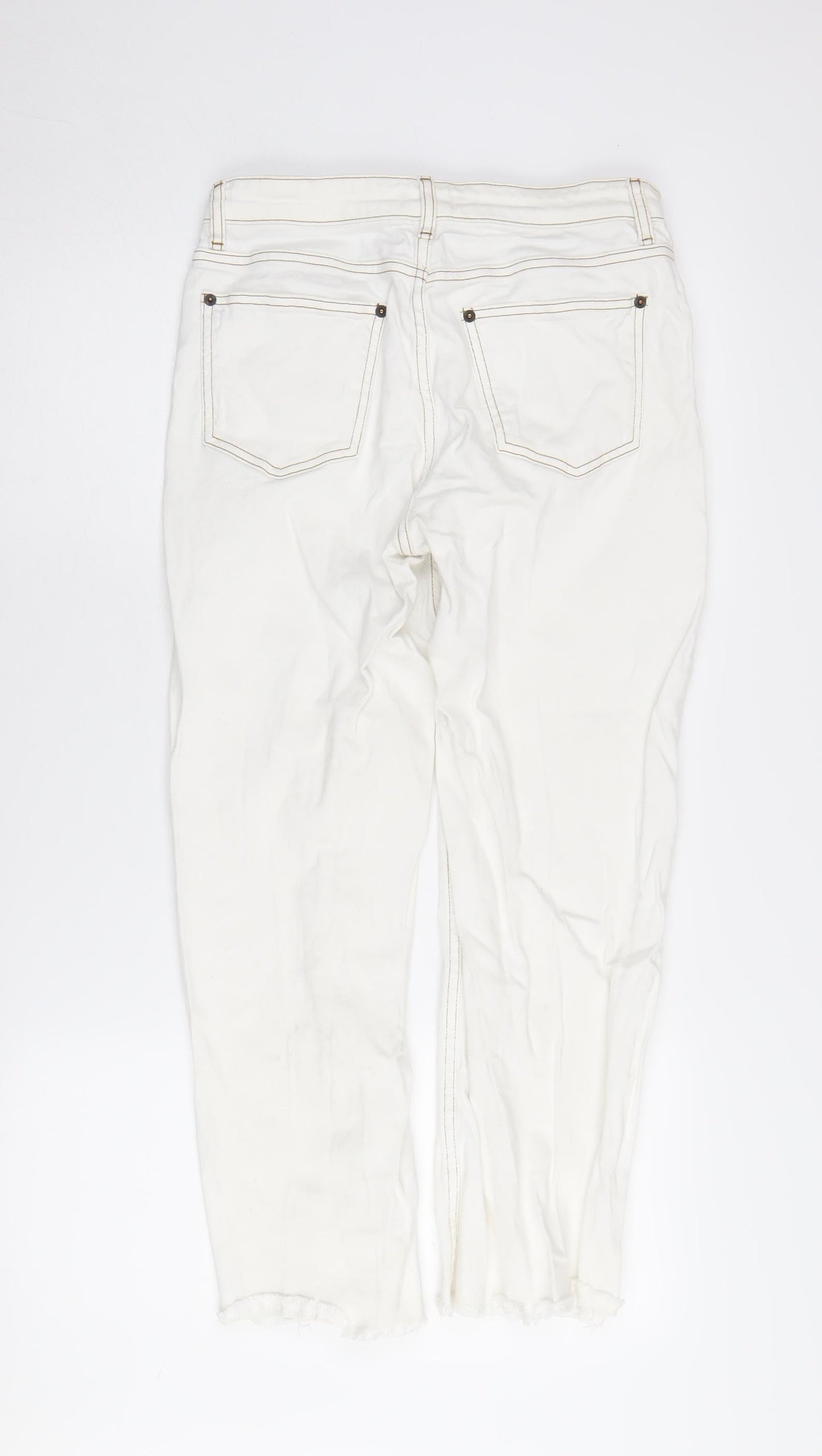 Jaeger Women's White Straight Jeans Size 12