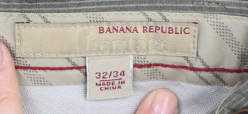 Banana Republic Men's Grey Chino Trousers Size 32