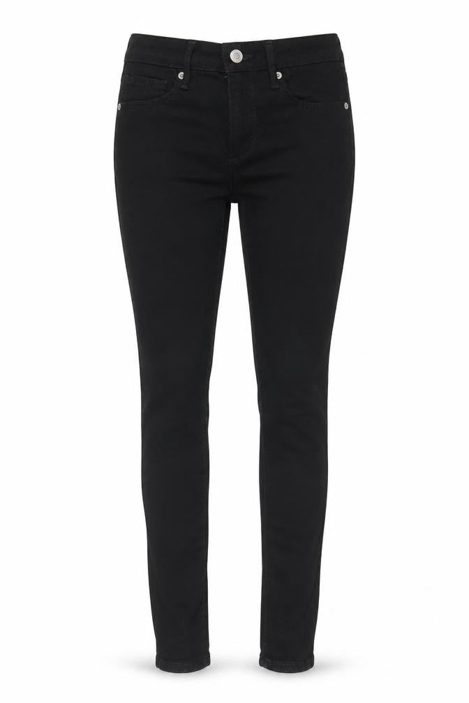 Front view of Gap Women's Black Skinny Jeans, size 26R, Stretch Denim