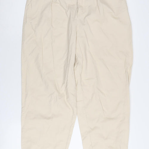 MNG Women’s Beige Pleated Trousers Size 12
