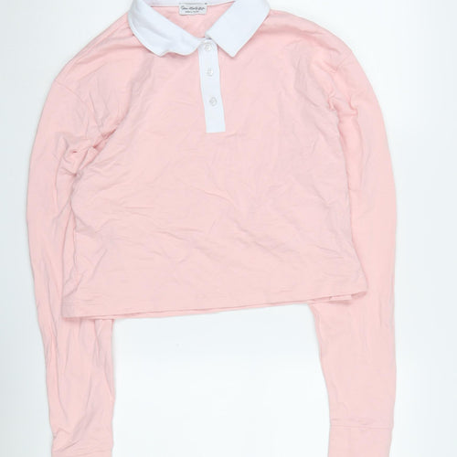 Miss Selfridge Women's Pink Cropped Polo Top, Size 8