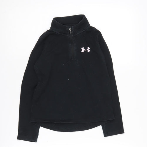 Under Armour Girls Black Long Sleeve Pullover 6-7 Years