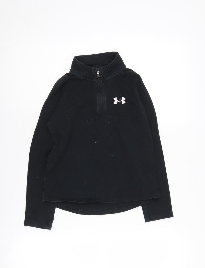 Under Armour Girls Black Long Sleeve Pullover 6-7 Years
