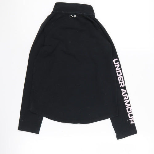 Under Armour Girls Black Long Sleeve Pullover 6-7 Years